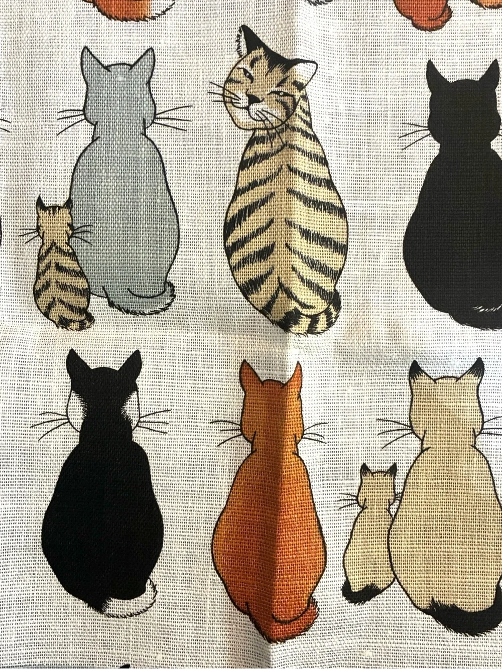 Vintage Ulster Weavers Irish Linen Cats in Waiting Tea Towel Made in Ireland